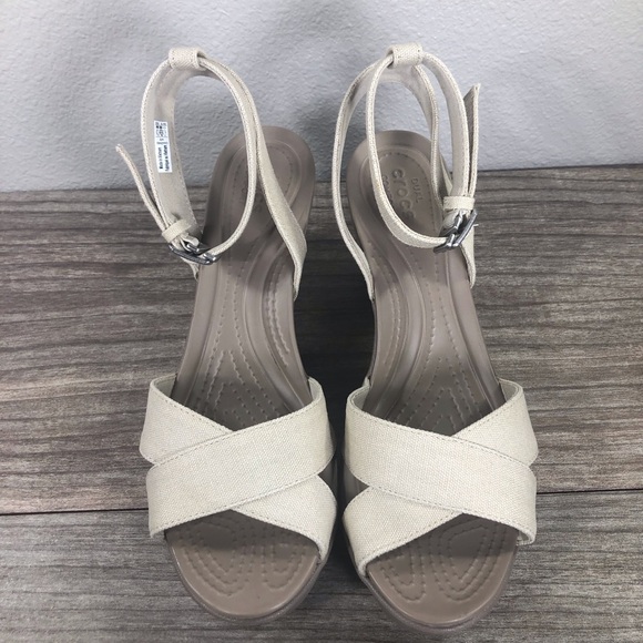 Crocs Leigh II Wedge Sandals sz 9 - Picture 8 of 15